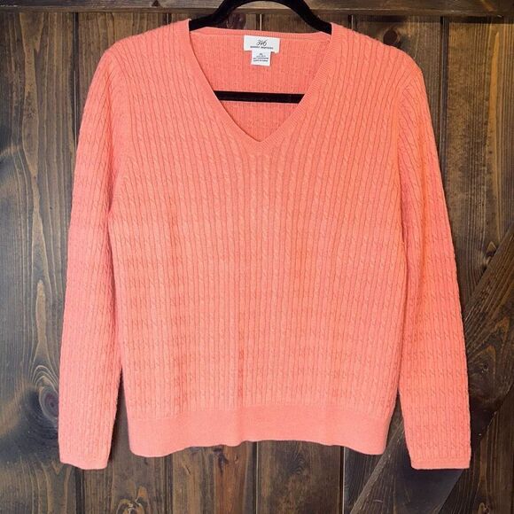 Brooks Brothers 346 Cable Knit Silk Cashmere VNeck Pullover Sweater - Picture 1 of 3